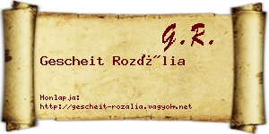 Gescheit Rozália névjegykártya